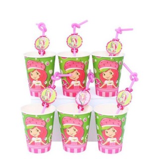 Ly giấy + sinh nhật mẫu bé gái ( sét 6 cái )