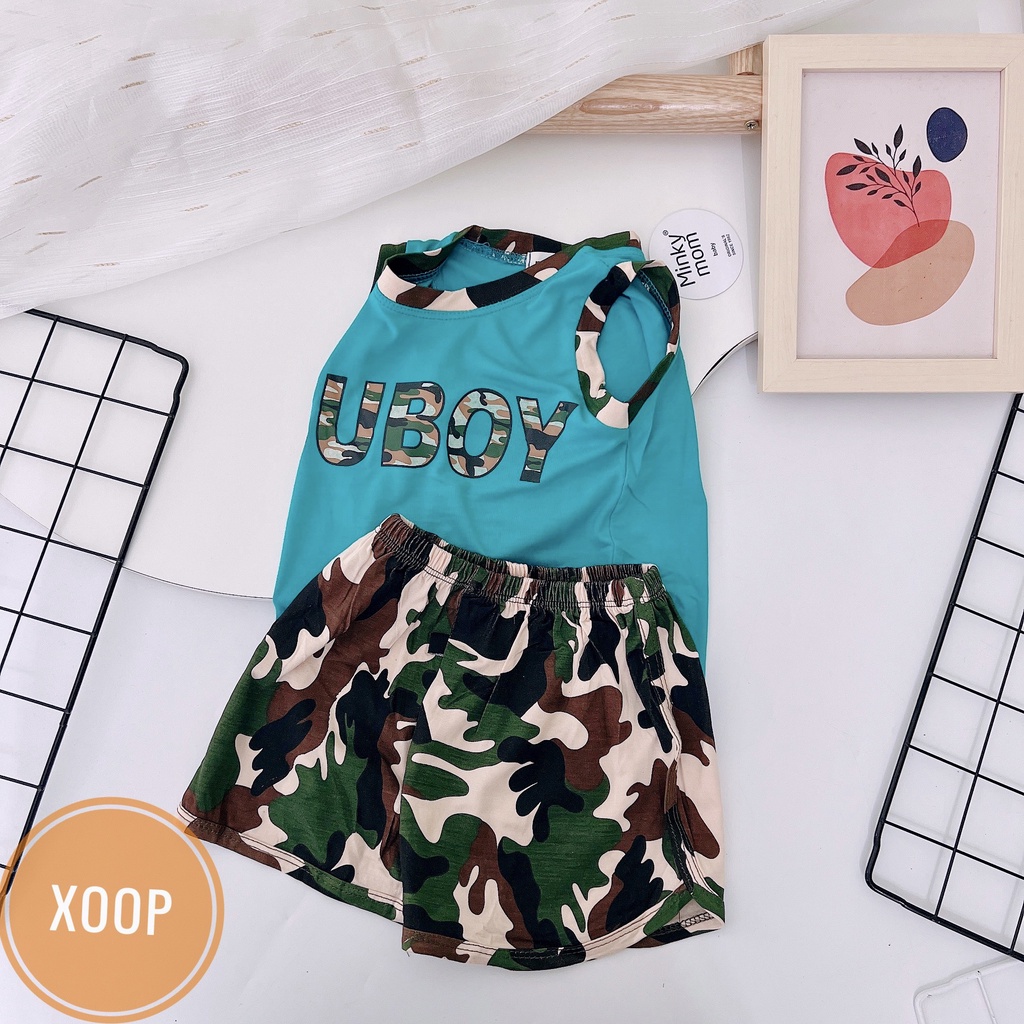 [ Đại Size 7-26kg] Bộ ba lỗ thun lạnh hàng minky mom họa tiết lính,suboy cho bé (SP002124 ) shop phúc yến