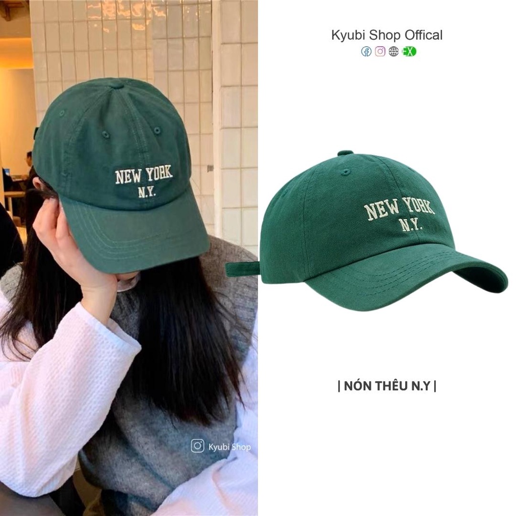Mũ nón xanh lá lưỡi trai L.A 98 - Nón kết phong cách Hàn quốc màu Trendy KYUBI