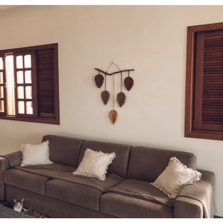 Macrame chiếc lá handmade treo tường trang trí