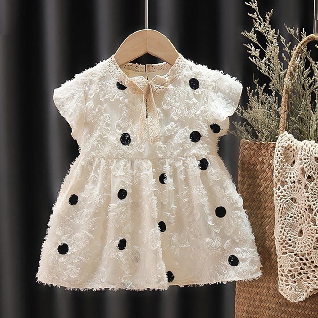 Váy bé gái Bồ Công Anh chấm bi phong cách hàn quốc cho bé dưới 2 tuổi