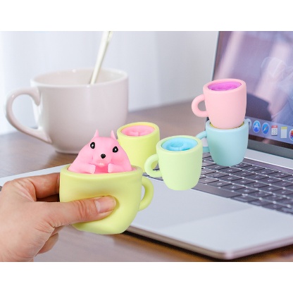 cà phê chuột hamster gấu trúc bóp DCB54 bóng lười thú bóp thủ công handmade squishy toy