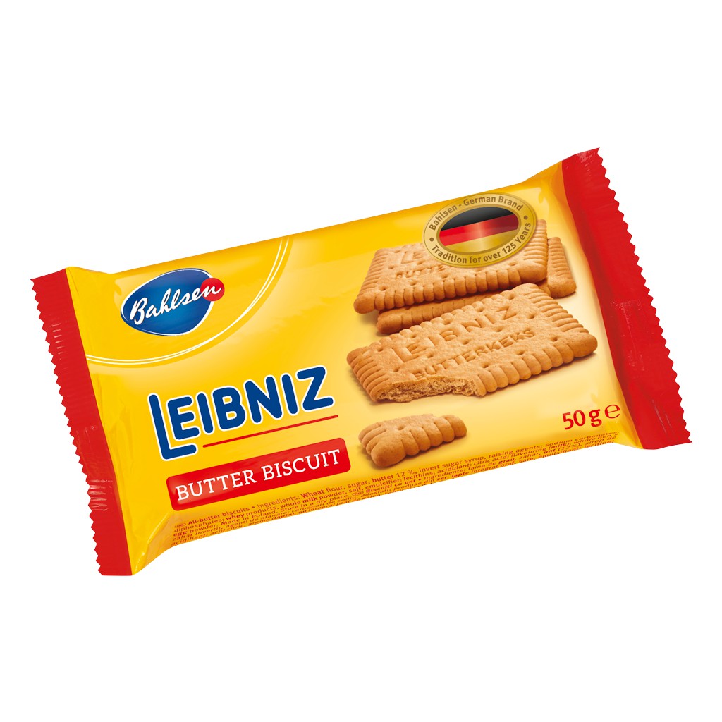 3 gói bánh quy bơ Leibniz Đức 50g bơ tự nhiên và dầu hướng dương, bánh thơm ngon giòn tan