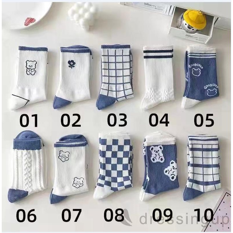 Tất dệt kim họa tiết hoạt hình chống trượt thoáng khí dễ thương cho nữ