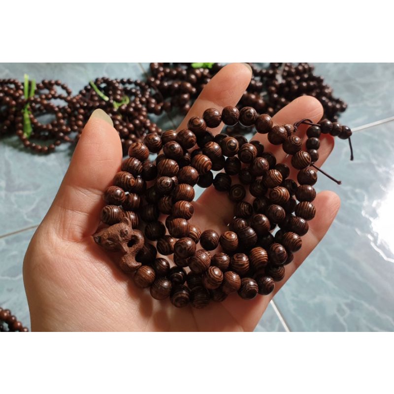 Vòng gỗ mun đuôi công mix hồ ly