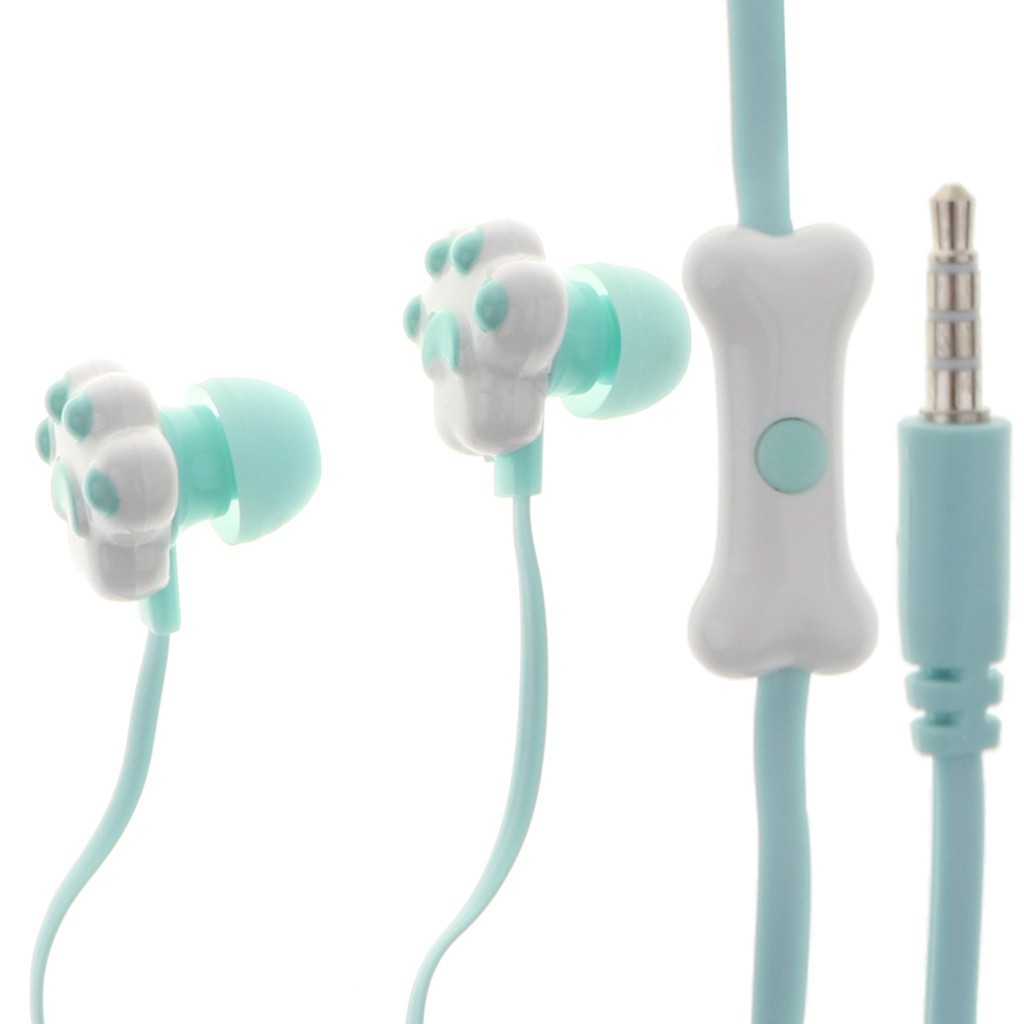 Tai nghe có dây 3.5 mm hình chân mèo đáng yêu kèm hộp đựng tiện dụng | BigBuy360 - bigbuy360.vn