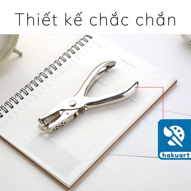 Kềm Bấm Lỗ Sổ Còng, Lò Xo, Planner, Bullet Journal Bằng Thép Không Gỉ - Họa Cụ Hakuart