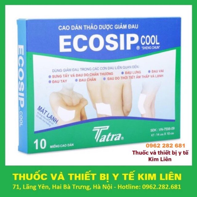 ECOSIP CAO DÁN THẢO DƯỢC GIẢM ĐAU
