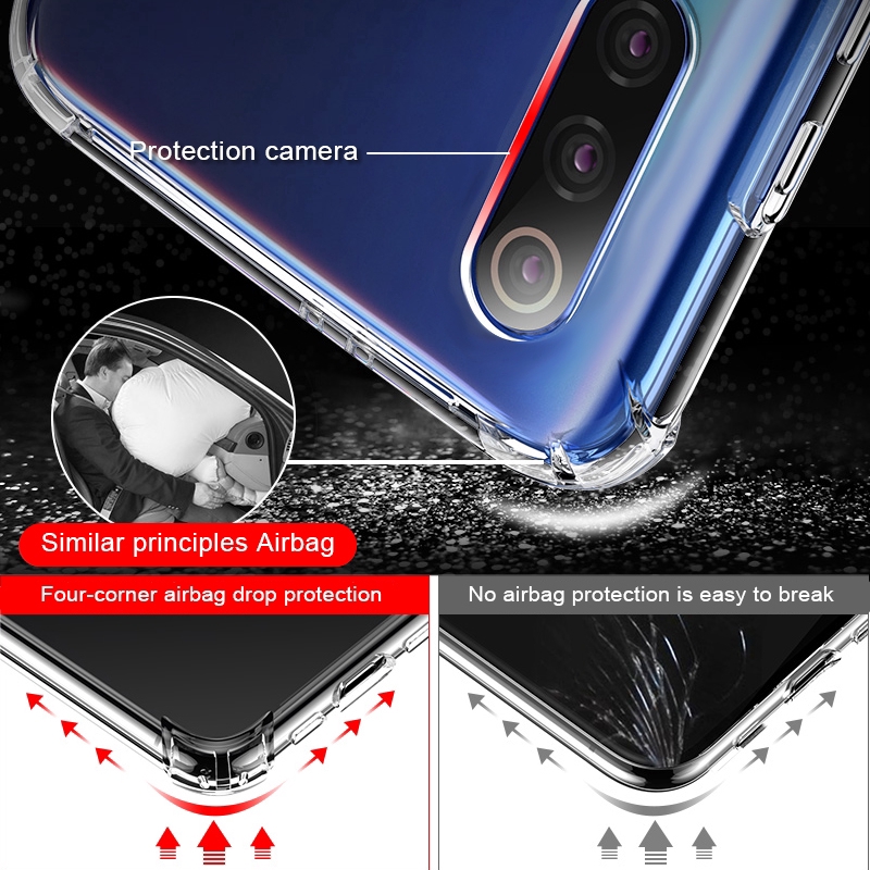 Shockproof Case Xiaomi Redmi Note 8T 9S 9 Pro Max Mi 8 Lite 8 SE A3 A1 5X A2 Lite Mi Play 10 5G Redmi 8A Transparent Clear Back Phone Cover Case