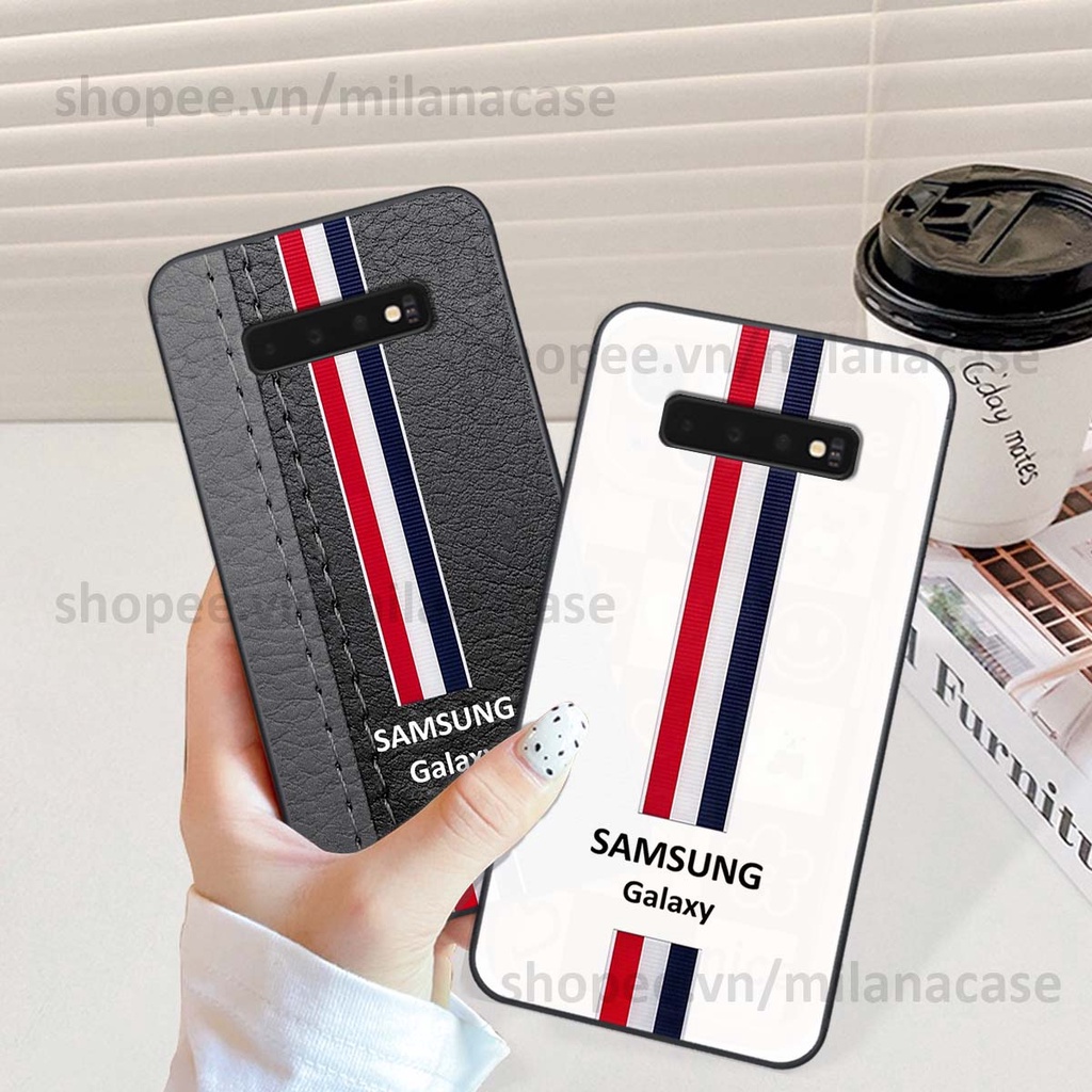 Ốp Samsung S10 / S10 5G / S10 Plus / S10+ in giả da phong cách thể thao, cá tính, thời trang