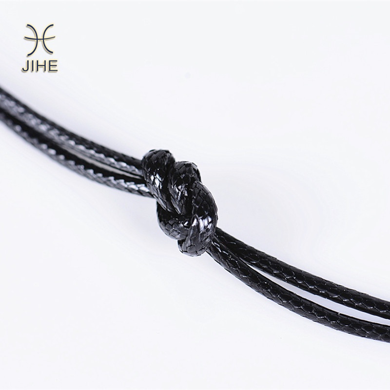 【JIHE】Choker Vòng cổ dây xích màu đen thắt nút phong cách Nhật Hàn thời trang
