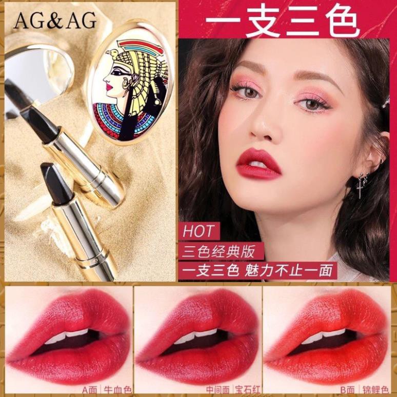 [Chính Hãng] Son Gương 3 Màu AG&AG Thiết Kê Sang Trọng, Chất Son Nhẹ, Mềm Mịn, Không Gây Khô Môi, Nặng Môi | BigBuy360 - bigbuy360.vn