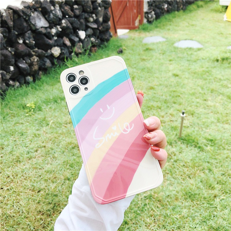 Ốp lưng iphone Smile Rainbow IMD dày dặn viền nổi 5/5s/6/6plus/6s/6splus/7/7plus/8/8plus/x/xs/11/12/pro/max/plus/promax | BigBuy360 - bigbuy360.vn