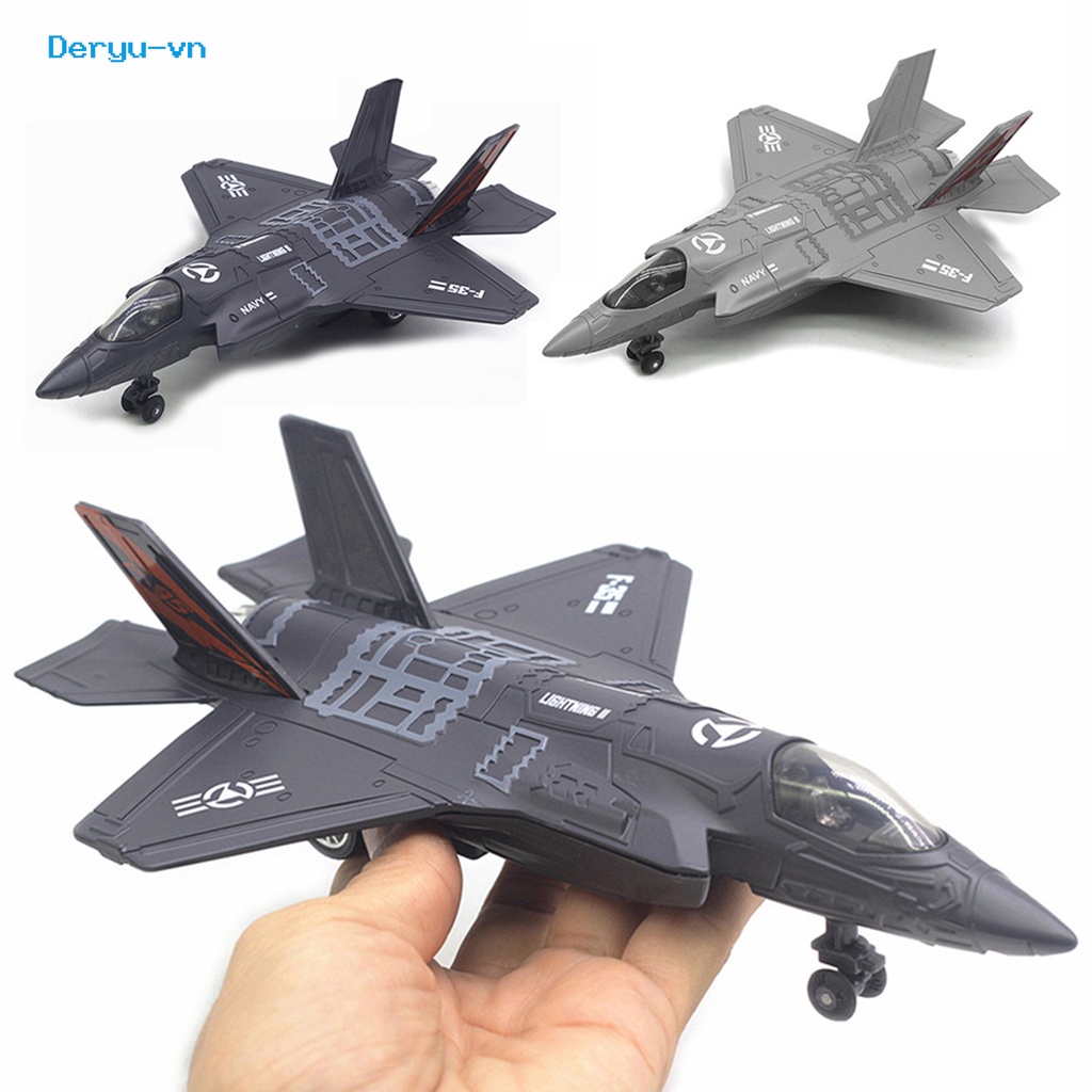 {deryu}| Mô Hình Máy Bay Chiến Đấu F-35 Bằng Hợp Kim Cỡ Lớn Có Đèn LED Và Nhạc Độc Đáo