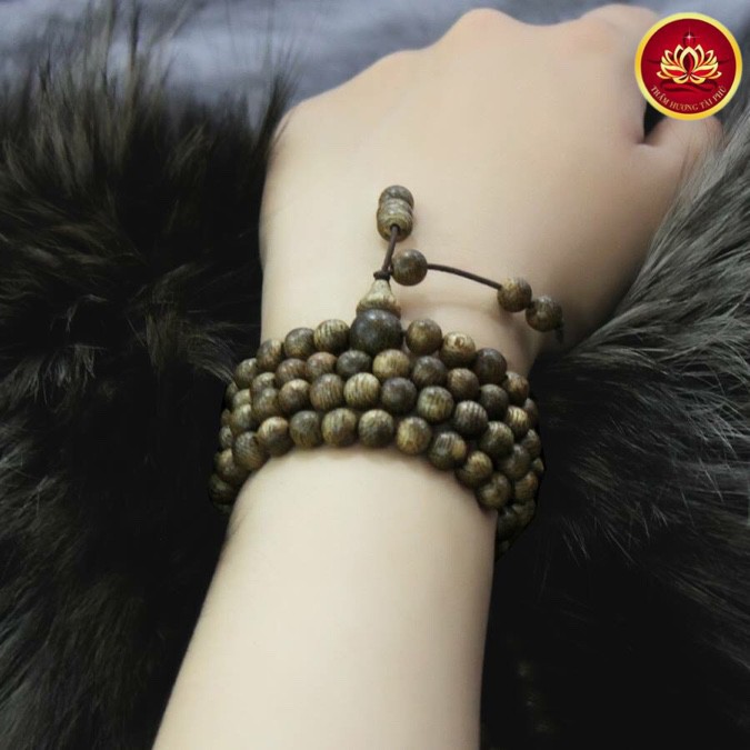 VÒNG TAY Chuỗi Hạt Trầm Hương 108 Hạt , Size 6 MM, Mùi Thơm Tự Nhiên #2
