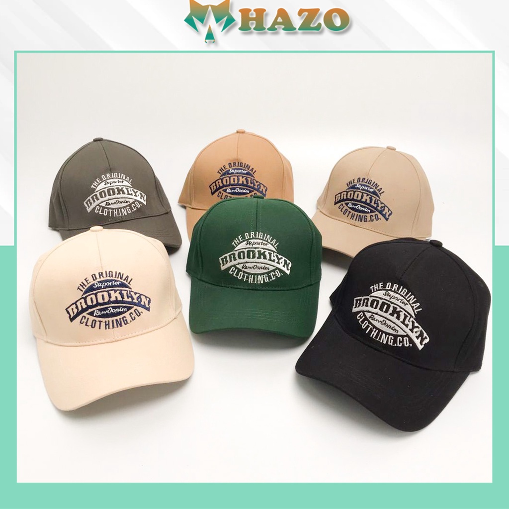 Mũ Lưỡi Trai Nón Kết Nhung Cao Cấp Thêu Chữ Brooklyn 470 Phong Cách Ulzzang Form Unisex Nam Nữ - Hazo