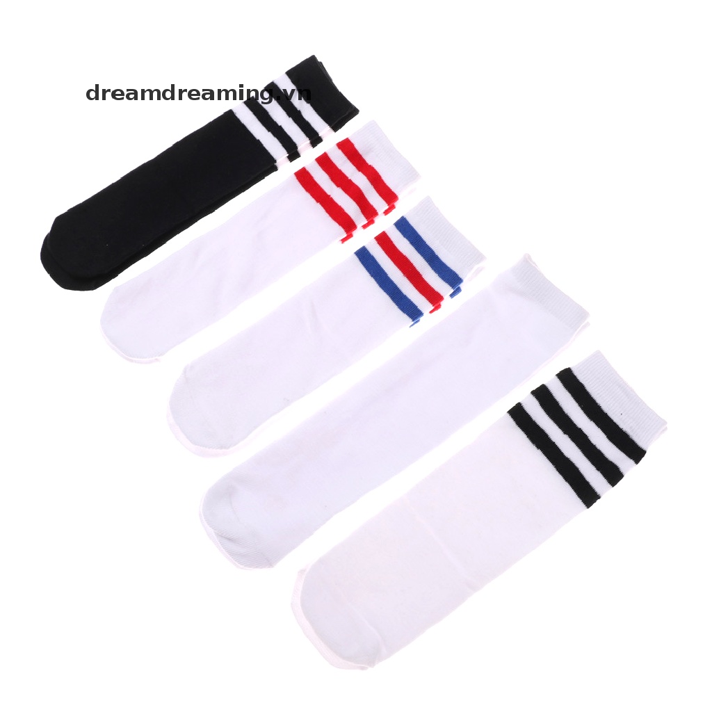 Vớ cotton Cổ Cao Họa Tiết Kẻ Sọc Thời Trang Cho Nữ