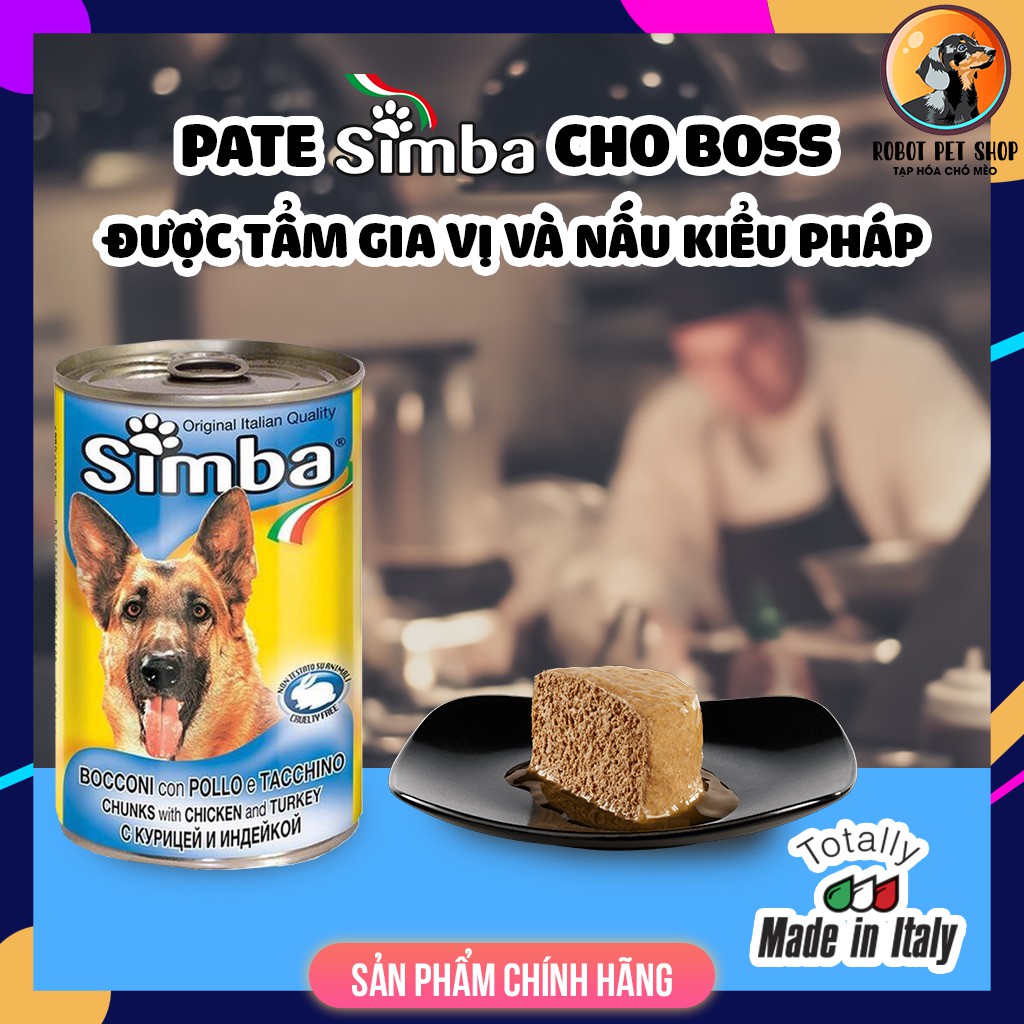 (415g) Thức ăn ướt cho chó giá rẻ Simba Chunks với gà &amp; gà tây - ROBOT PETSHOP