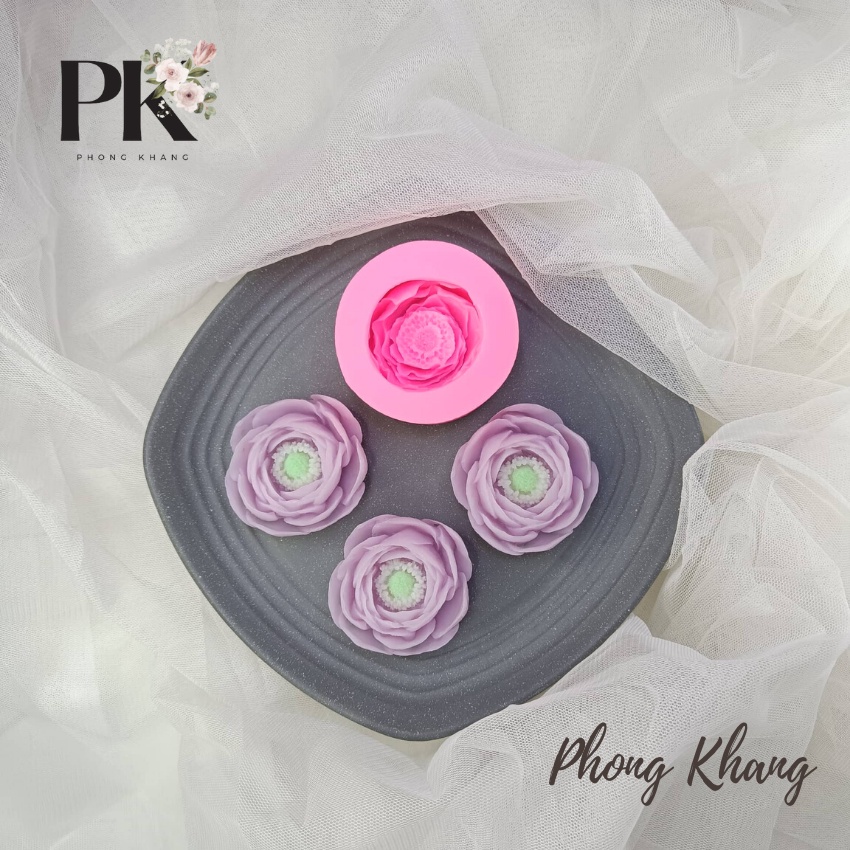 Khuôn silicon 4d Phong Khang làm rau câu hoa hồng hàn quốc
