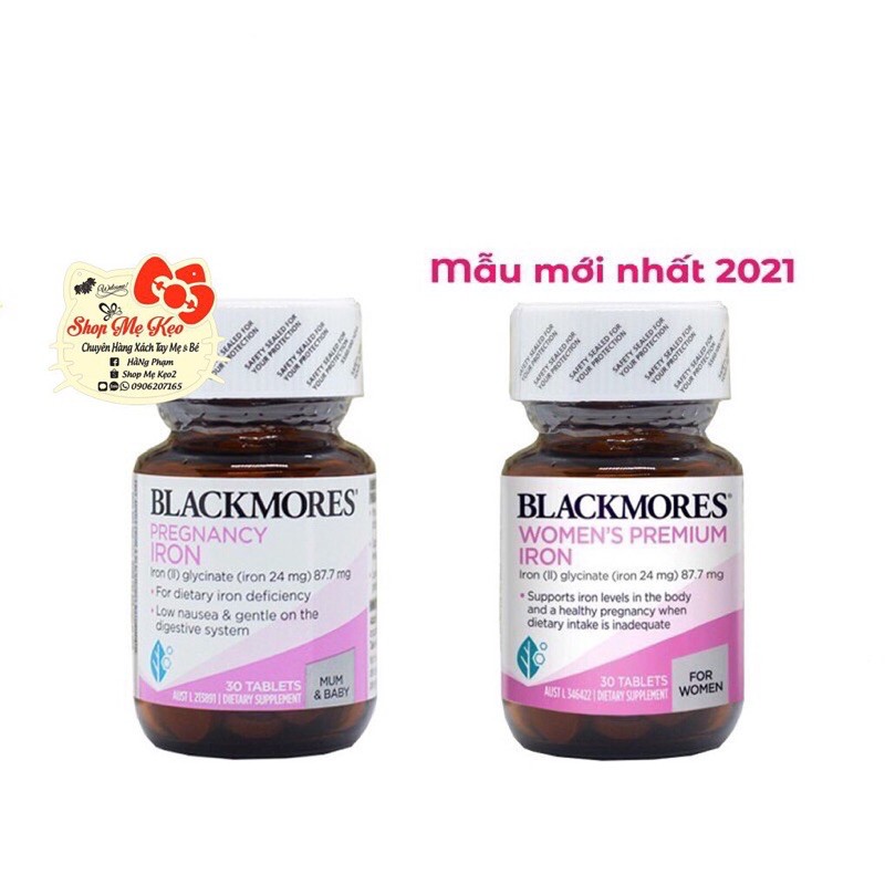 {Mẫu mới + Đủ bill} Sắt Bầu Blackmores Ion, không táo bón lọ 30 Viên Chuẩn Úc, Sắt Blackmore Pregnancy