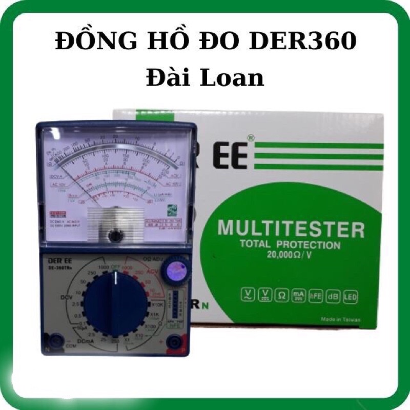 Đồng hồ vạn năng đo điện kim DER EE DE-360TRn. Đài Loan chính hãng