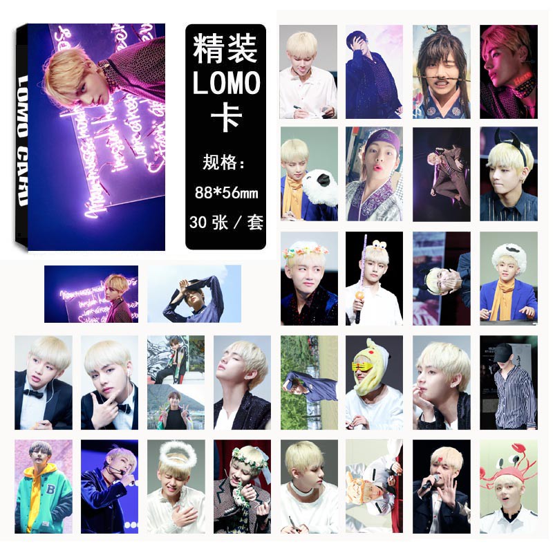 Hộp ảnh Lomo card BTS 5x8 WINGS V album ảnh idol thần tượng Hàn Quốc
