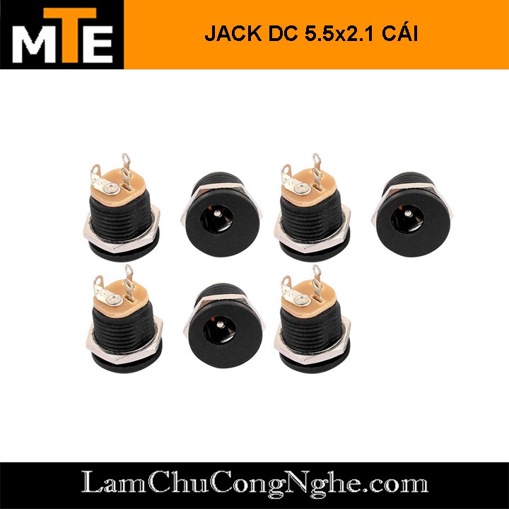 Jack nguồn DC 5.5×2.1mm đực-cái tròn (DC-005/DC-022)