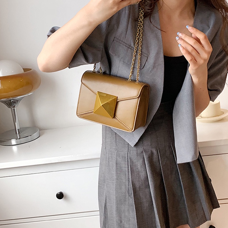 IELGY Túi Đeo Vai Phối Dây Xích Thời Trang Dành Cho Nữ