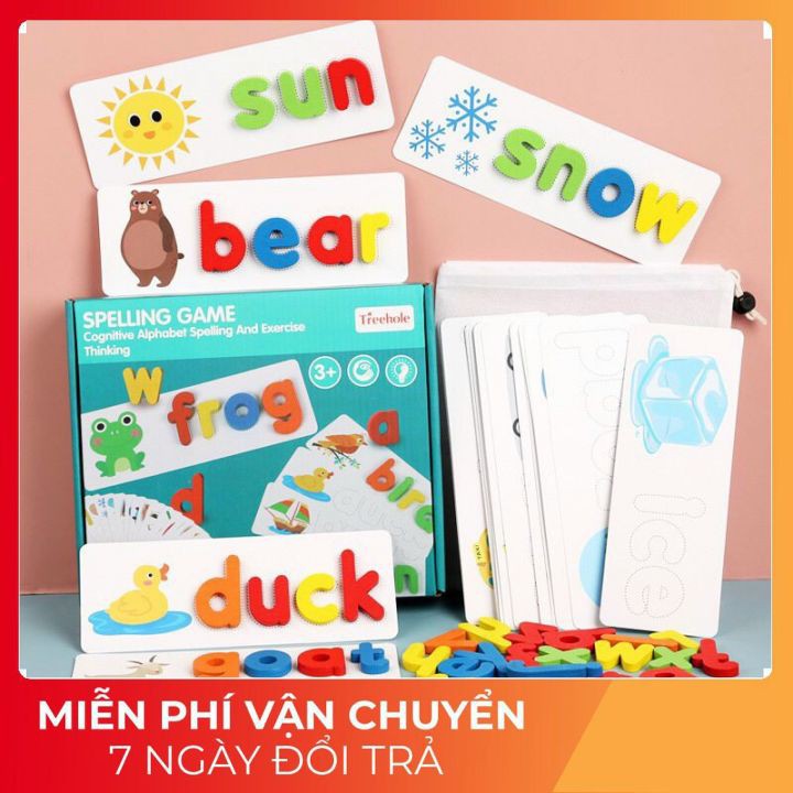 Bộ Ghép Chữ Gỗ Spelling Game Superbee, Học Đánh Vần Tiếng Anh Kèm 28 Thẻ Từ Vựng, Giáo Dục Trí Tuệ