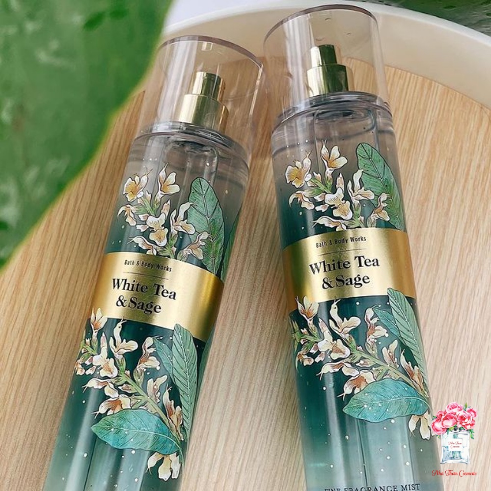 Xịt Toàn Thân Bath & Body Works White Tea & Sage Fine Fragrance Mist Hương Thơm Thanh Lịch Nhẹ Nhàng 236ml