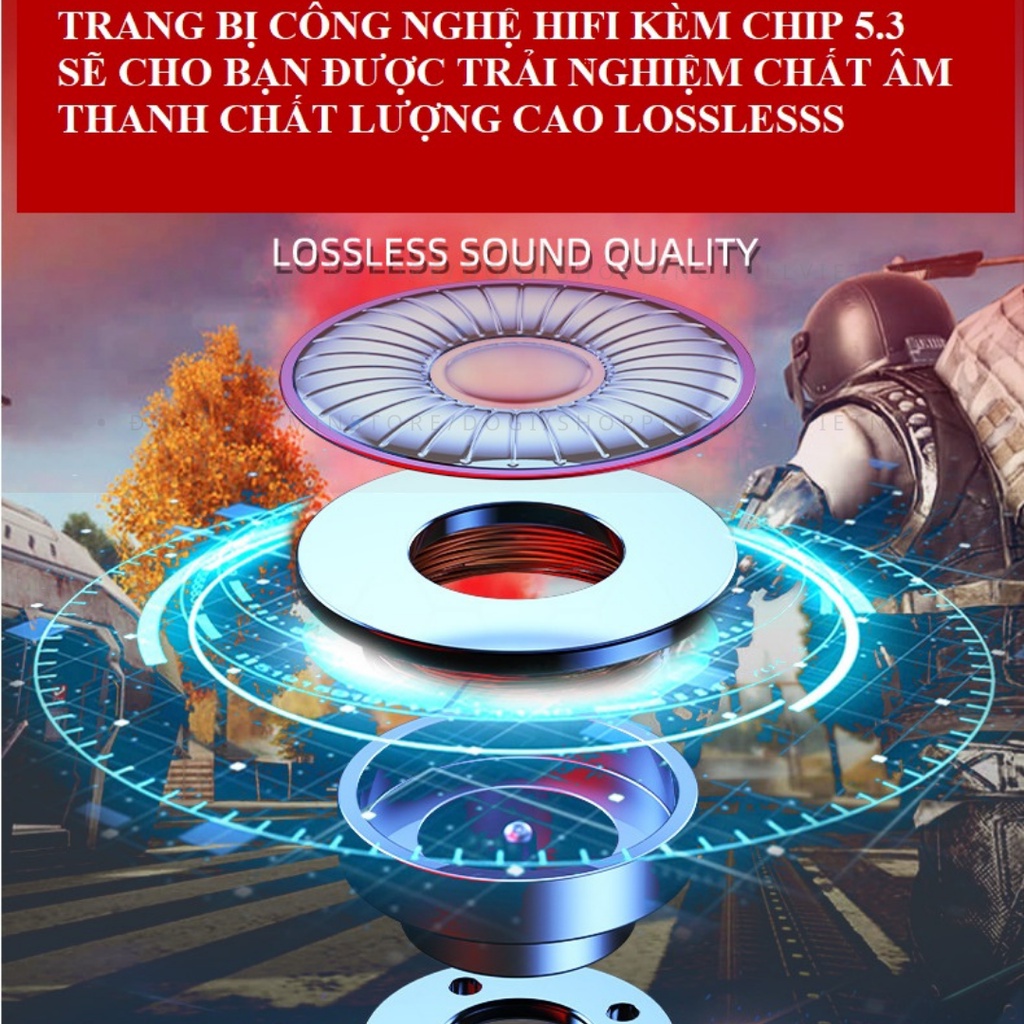 Tai nghe không dây bluetooth Gaming JX50 ANC thiết kế thể thao và gaming cao cấp