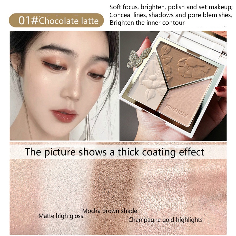 Bảng phấn mắt/phấn tạo khối/bắt sáng/má hồng màu lì/kim tuyến lấp lánh