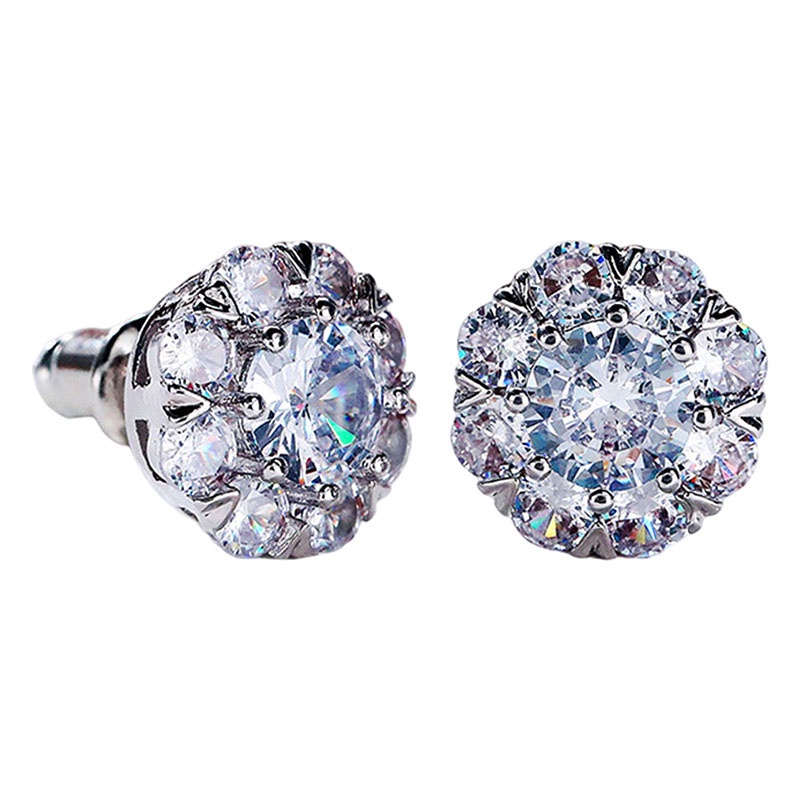 Đôi Khuyên Tai Hình Hoa Đính Đá Đầy Quý Phái Cho Nữ