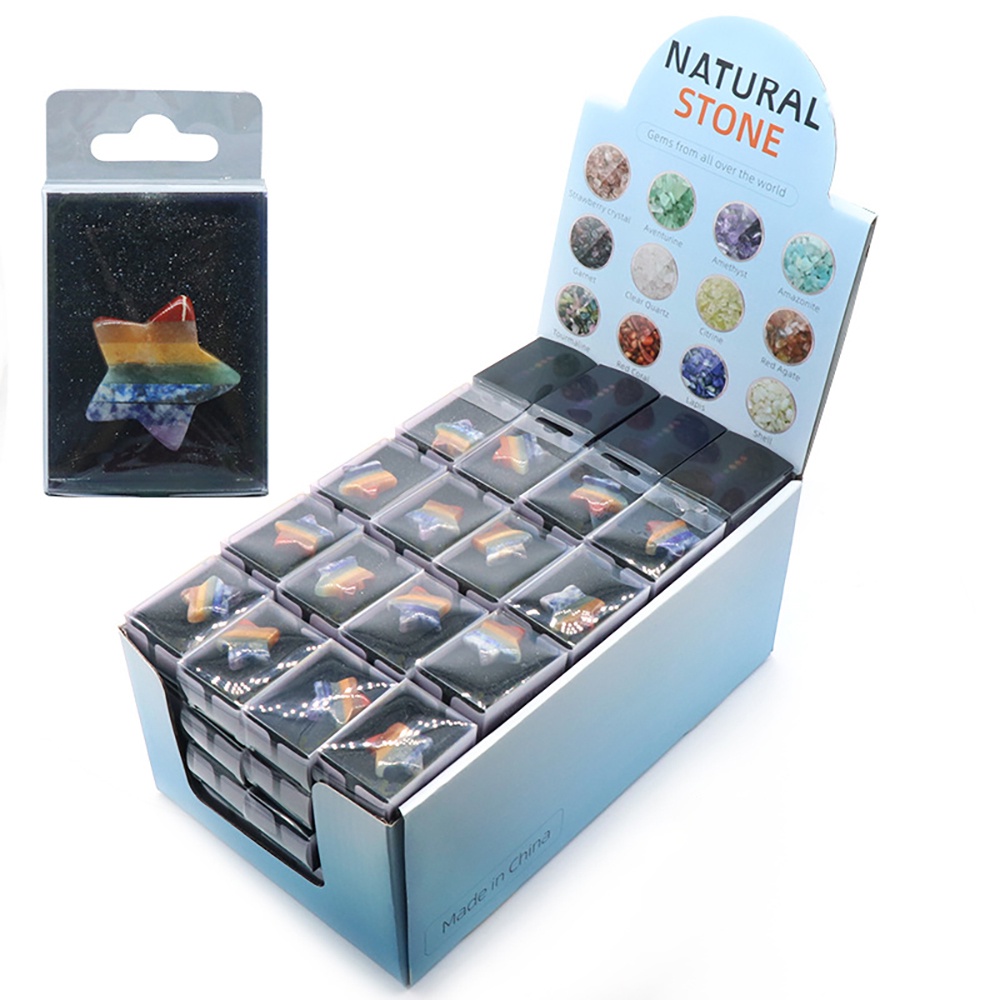 Đá Thanh Tẩy Hình Ngôi Sao Chakra 7 Loại Đá Size 3 Cm DA74