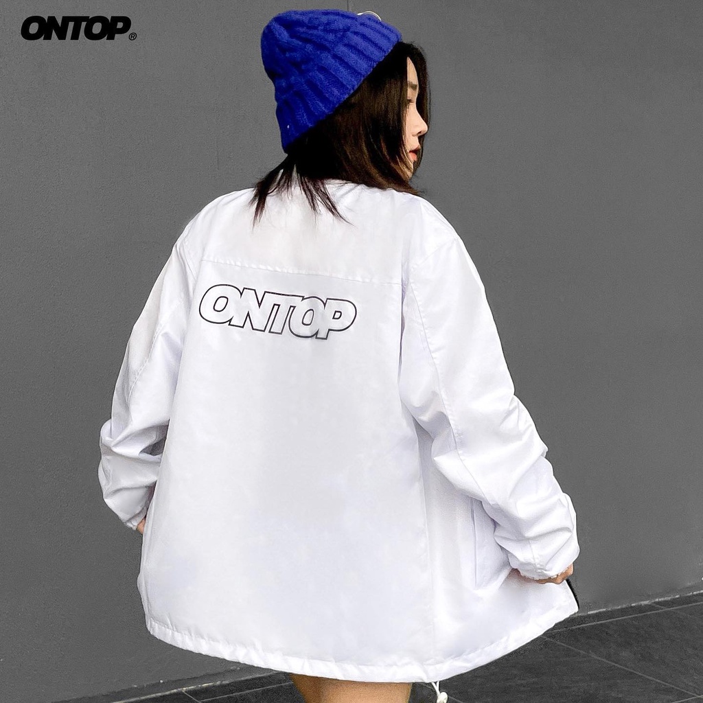 Áo khoác dù nam nữ form rộng màu trắng local brand ONTOP - UNI Jacket O14-AK5