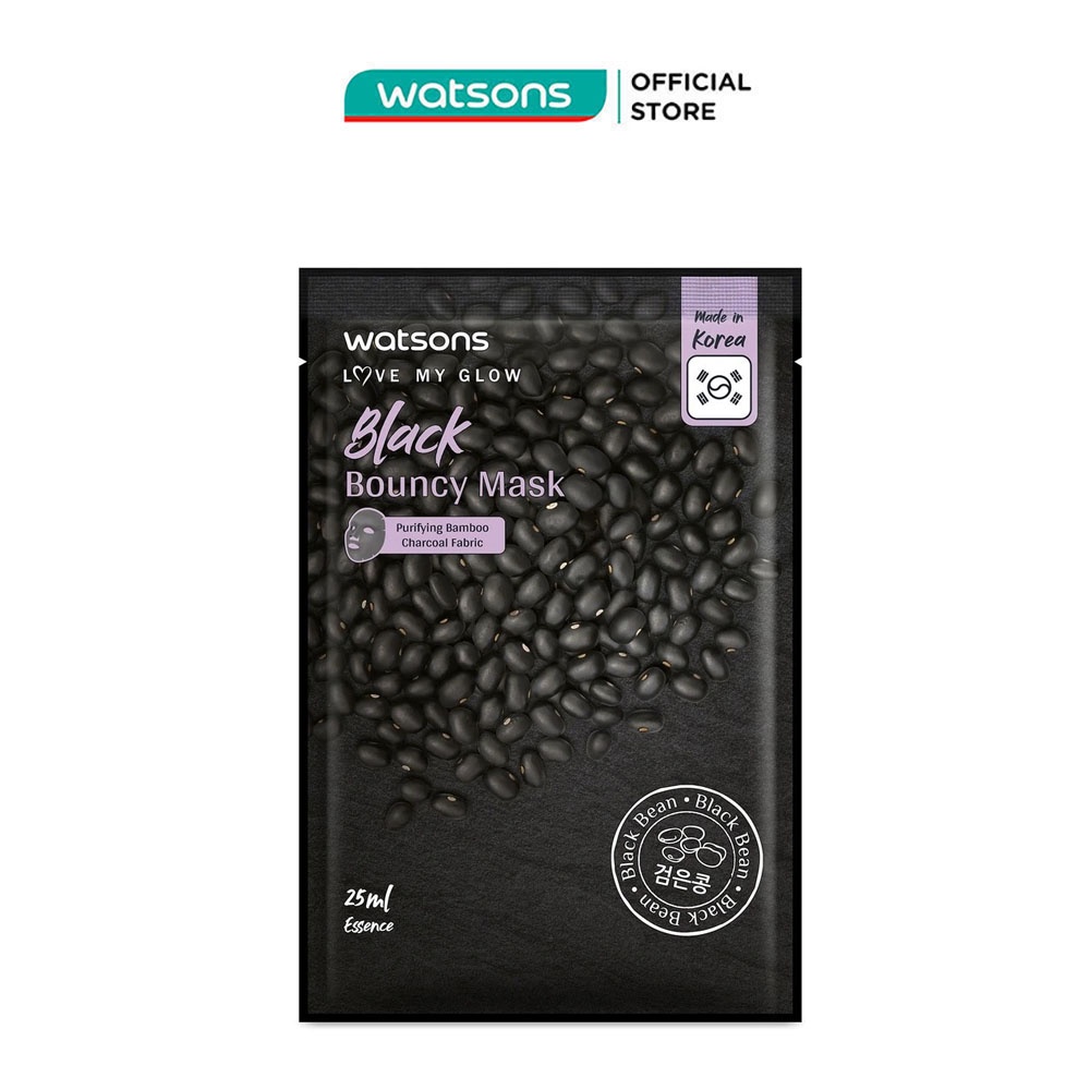 Mặt Nạ Watsons Black Bouncy Mask Black Bean Giúp Da Căng Mịn 25ml