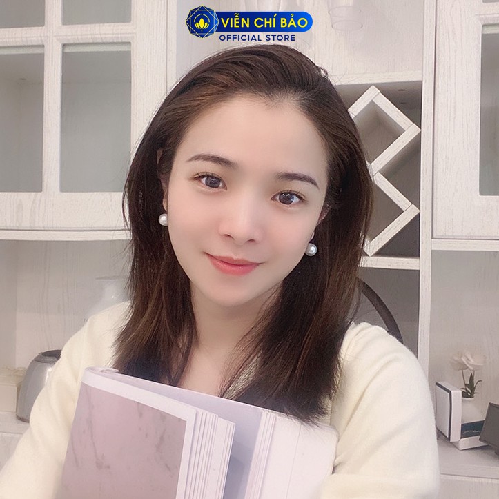 Bông tai bạc nữ Hạt châu móc câu chất liệu bạc 925 thời trang phụ kiện trang sức Viễn Chí Bảo B400261