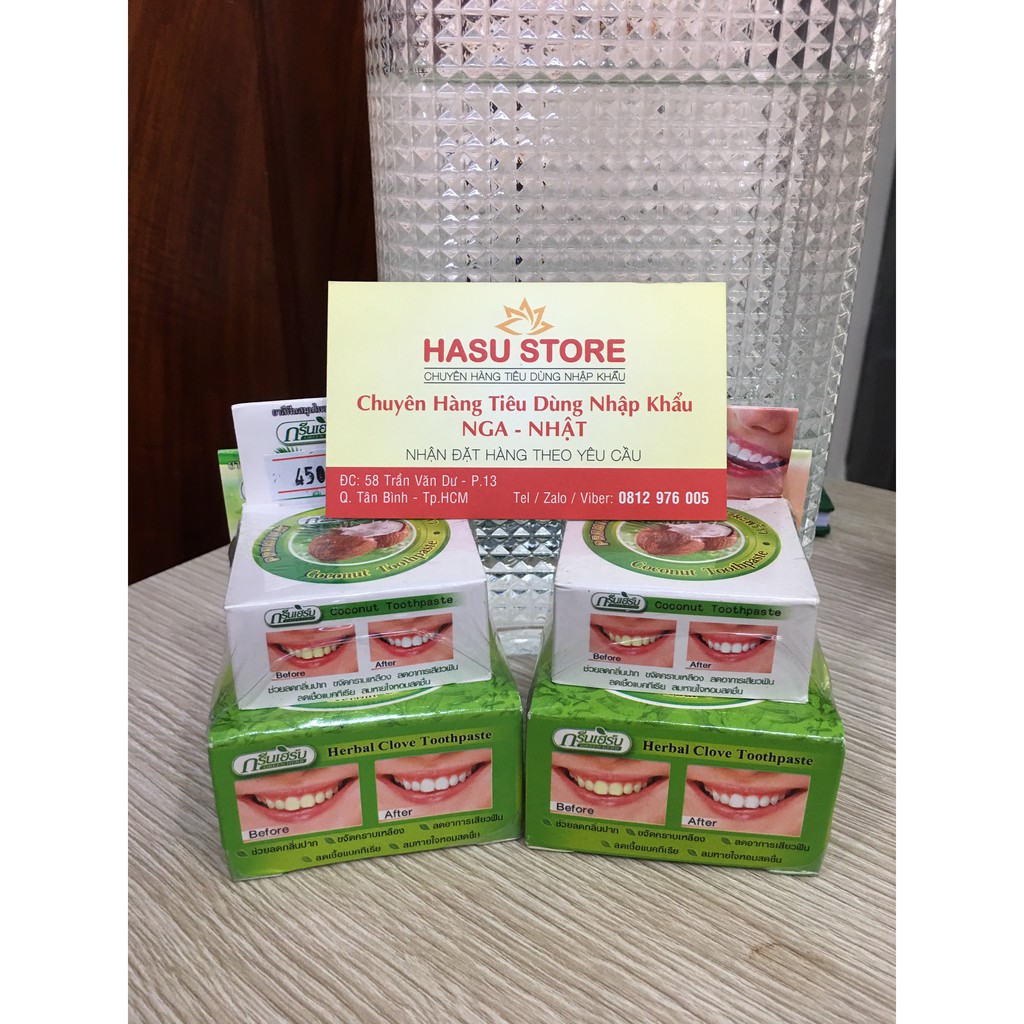 Kem đánh răng Thái Lan Trà Xanh Coconut Toothpaste 25g