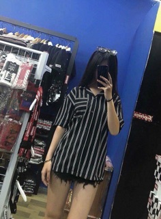 Áo sơ mi kẻ 2 sọc (đỏ, đen, trắng)