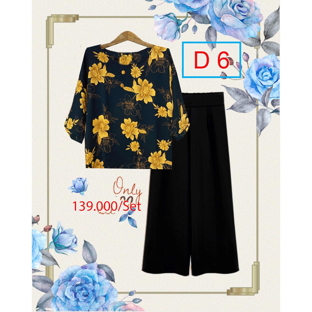 Sét Bộ Trung Niên - Sét Trung Niên Tay Lỡ - Quần dài ống Sớ - Chất Liệu Lụa Hàn Châu Cao Cấp dành cho Các Bà, các Mẹ | BigBuy360 - bigbuy360.vn