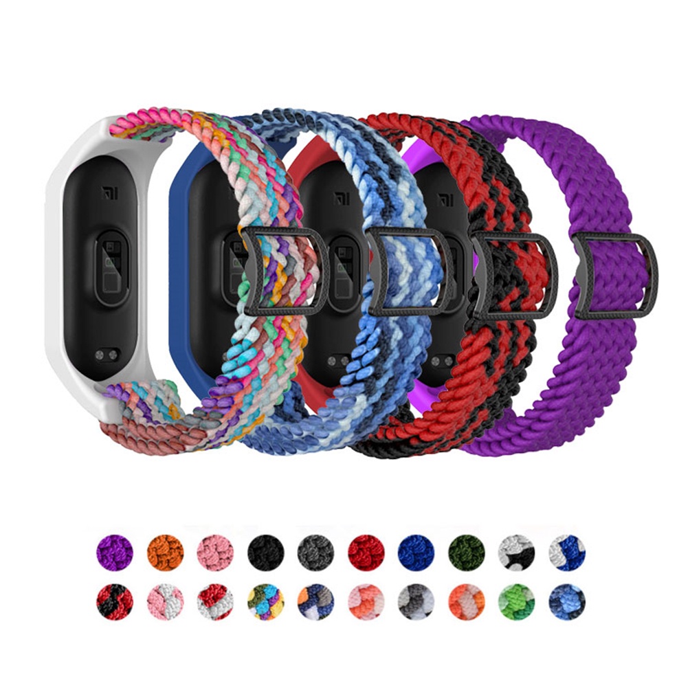 Dây Đeo Đồng Hồ Thể Thao Bằng Nylon Mềm Co Giãn Cho Xiaomi Mi Band 7 &amp; 6 &amp; 5 Miband 7/6/5