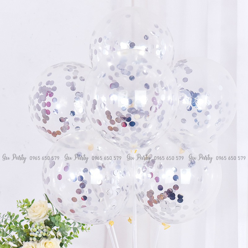 Set 5 Bóng Kim Tuyến (Confetti) 30cm Đẹp Lạ Rực Rỡ (kèm video hướng dẫn bơm)