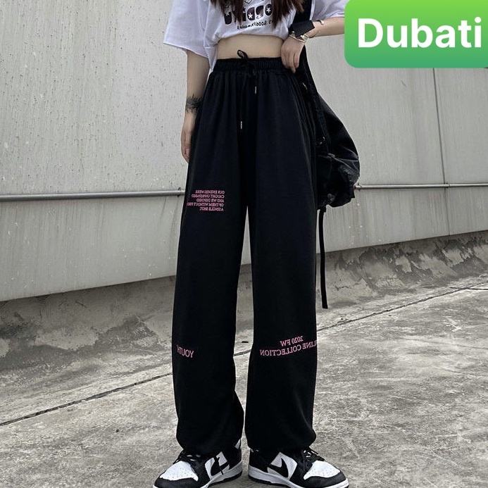 QUẦN JOGGER  NAM NỮ UNISEX CHẤT NỈ DÀY DA CÁ ỐNG SUÔNG RỘNG THÊU CHỮ YOUTH RÚT DÂY HÀN QUỐC HOT NHẤT 2022 - DUBATI FASH