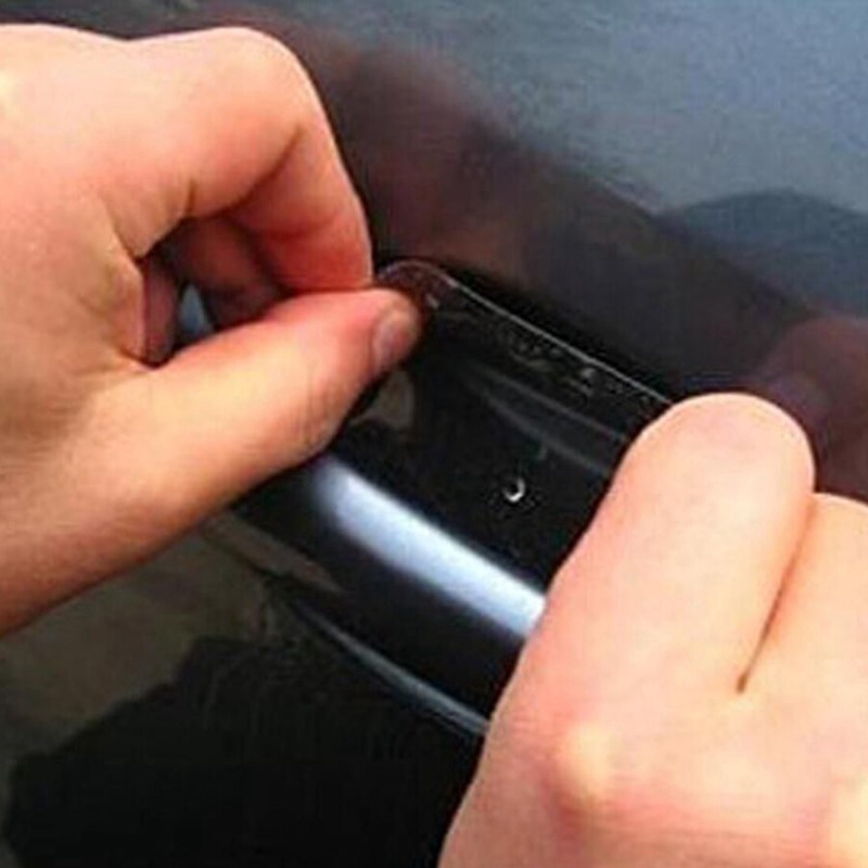 Set 4 Miếng Dán Bảo Vệ Tay Nắm Cửa Xe Ô Tô Bằng Sợi Cacbon Trong Suốt