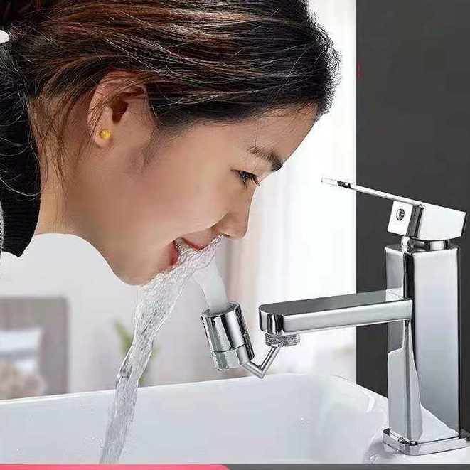 Đầu nối vòi nước thông minh xoay 720 độ tạo bọt siêu sạch- Vòi nước lắp chậu rửa bát chén Lavabo với 2 chế độ nước chảy