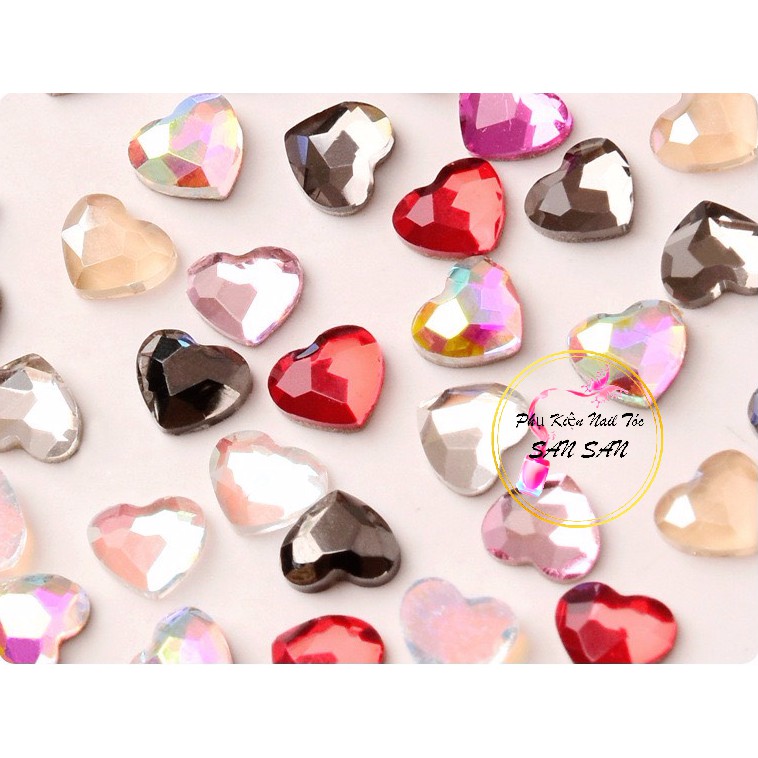 (Ảnh Thật) Set 5 viên Đá Tim Mini Trang Trí Móng