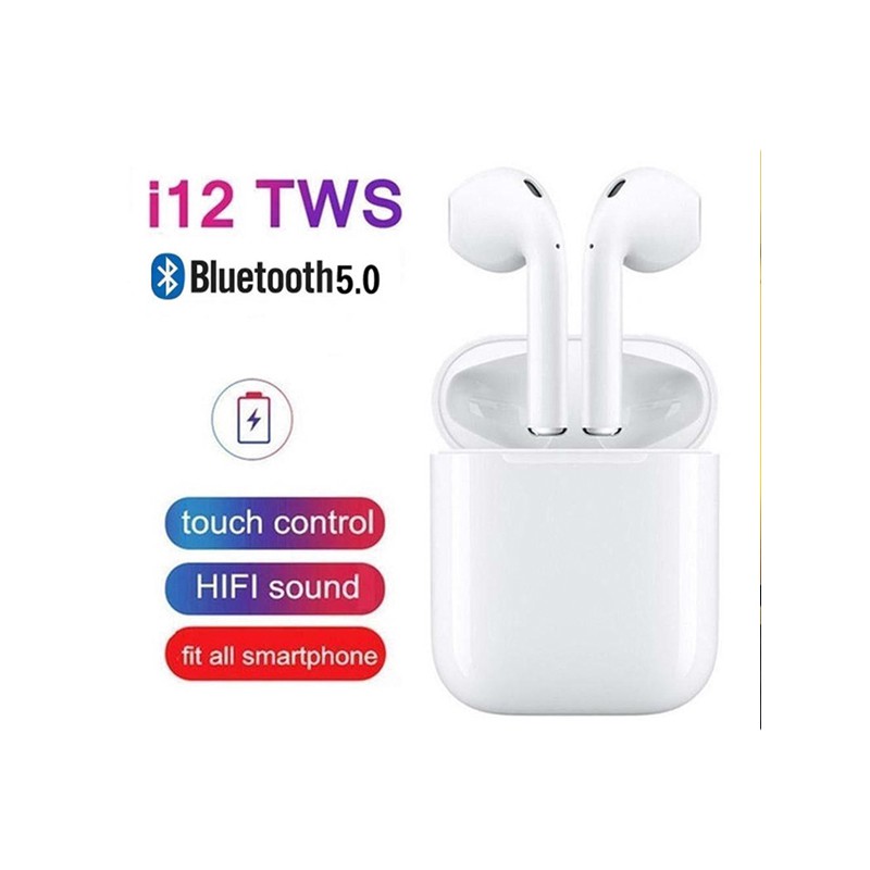 Tai nghe Bluetooth i12 TWS 5.0 tai nghe không dây i12 bản Quốc tế Thời Lương Pin Tốt,Sang Trọng dùng cho IOS Android