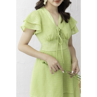 Váy đan ngực tầng ren cốm 07.22