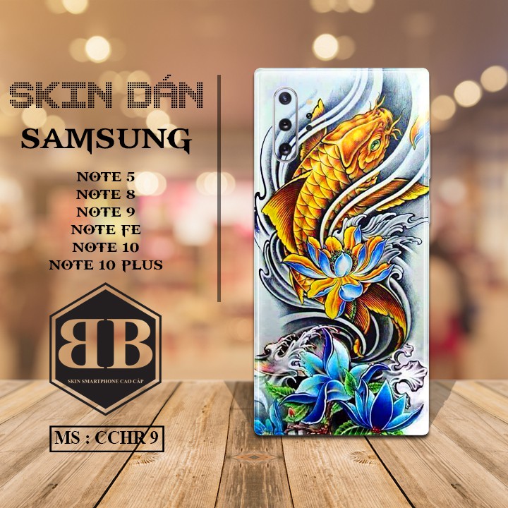 Bộ Dán skin Samsung Note 5 Note FE Note 8 9 10 Note 10 Plus tùy chọn mẫu