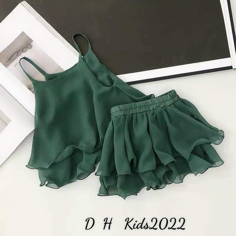 Set voan 2 dây tầng cho bé gái